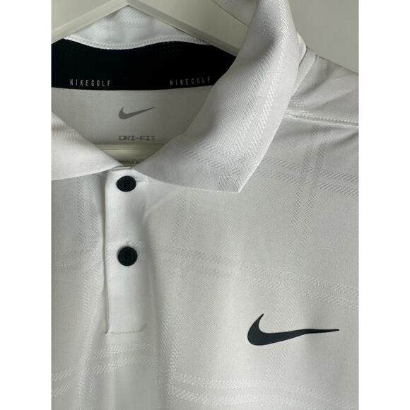 NWT Nike Men’s Dri-Fit Vapor Plaid Golf Polo White & Black DA2969-100 XXL 2XL - Picture 4 of 10